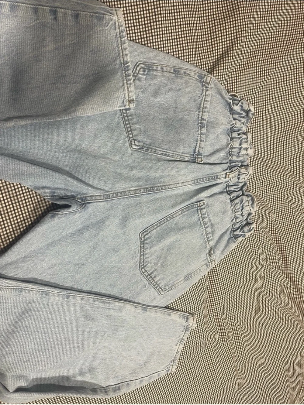 Zara Paperbag/Elastic-Waist Barrel Jeans